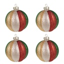 Set di palline di Natale da 4 Multicolor Ø 8x8 cm