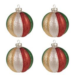 [6GL2736GG] Boules de Noël set de 4 Multicouleur Ø 8x8 cm