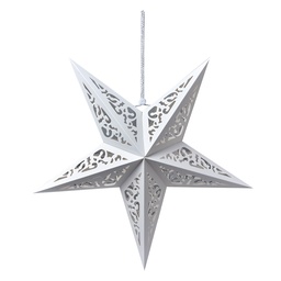 [6PA0510M] Décoration de Noël Étoile Blanc 45x15x45 cm