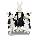 Decorazione Coniglio Nero, Bianco 16x8x21 cm