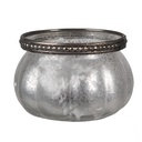 Portacandele in Vetro Argento Ø 9x6 cm