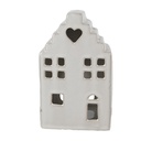 Tealight Holder Christmas House Beige 10x9x17 cm