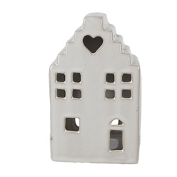[6CE1588L] Portacandele Natale Casette Beige 10x9x17 cm