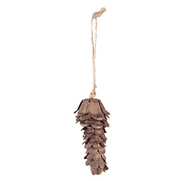 [6Y5450CH] Pendentif décoratif pomme de pin Marron 5x5x12 cm