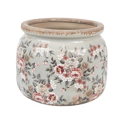 [6CE1964L] Vaso Porta Pianta Grigio Rosa Ø 20x15 cm