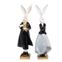 Deko Kaninchen Schwarz, Grau (2) 14x12x47 / 14x12x47 cm