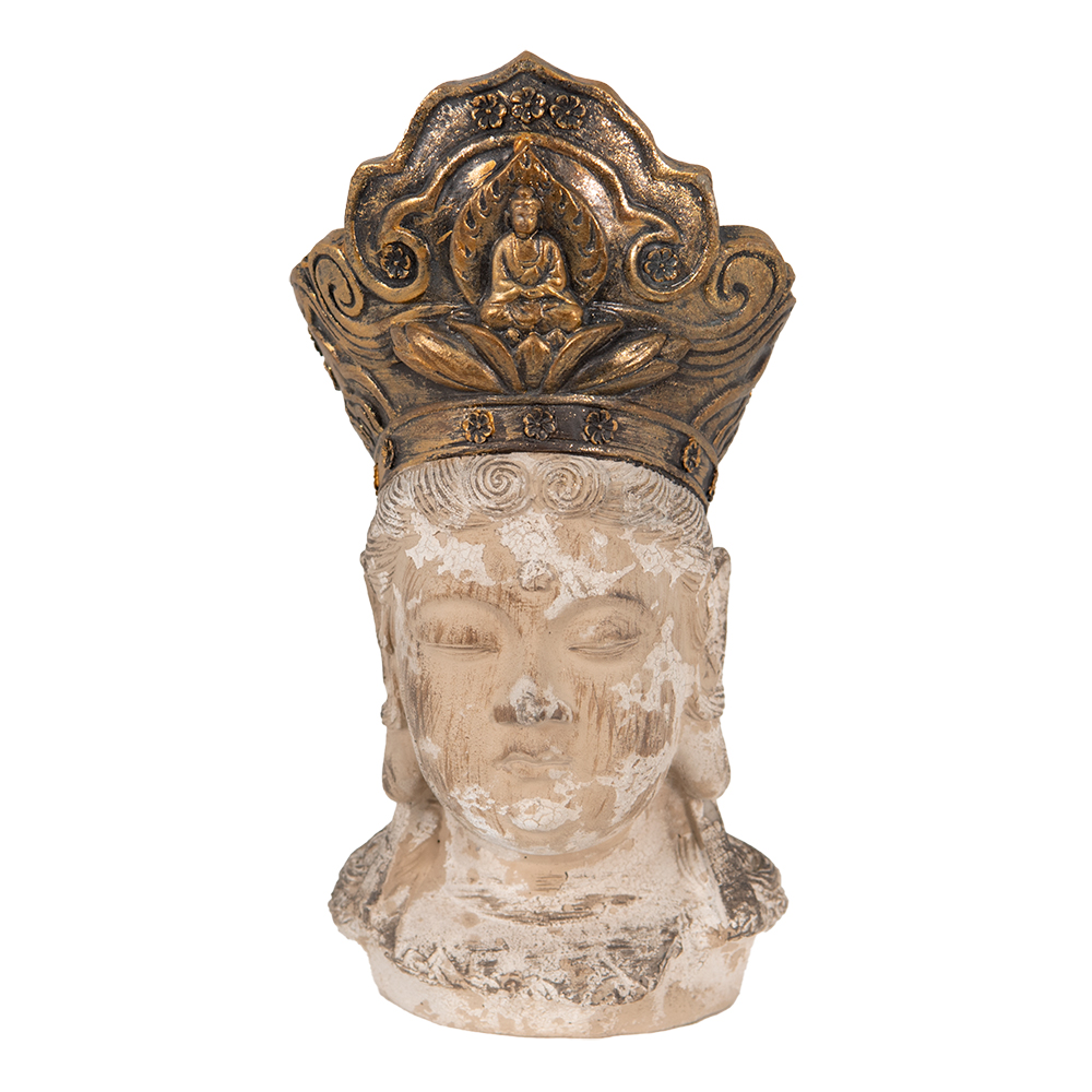 Statua Decorativa Buddha Marrone, Grigo 12x9x22 cm