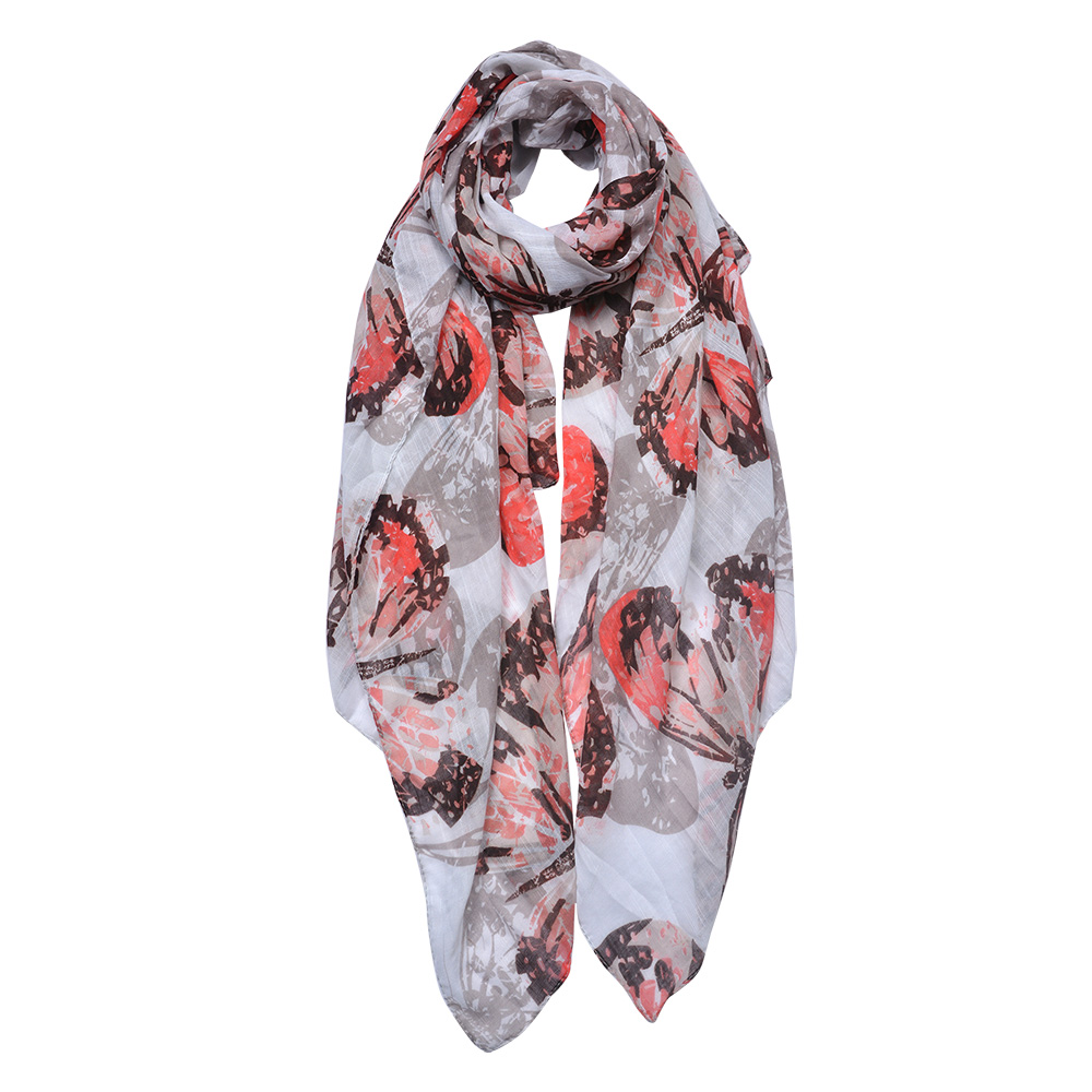 Scarf Women Print Grey 90x180 cm