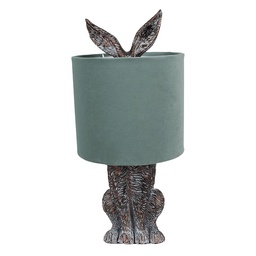 [6LMC0099VLGR] Lampe de table Lapin Marron Vert Ø 20x43 cm E27/max 1x60W