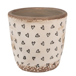 [6CE1652S] Flower Pot Inside Beige Black Ø 13x12 cm
