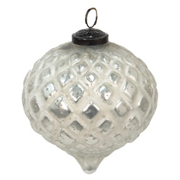 [6GL3899] Weihnachtskugel Silberfarbig Ø 12x13 cm