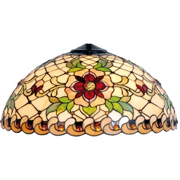 [5LL-9931] Lampenschirm Tiffany Rot, Beige Ø 50x25 cm