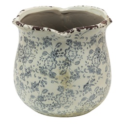 [6CE1455L] Pot de fleurs d'intérieur Gris Beige Ø 17x16 cm