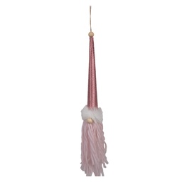 [65612] Décoration pendentif Gnome Rose 6x6x48 cm
