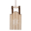 Pendentif décoratif Traîneau Beige Marron 3x2x6 cm