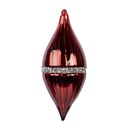 Boule de Noël Rouge Couleur argent Ø 8x18 cm