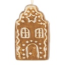 Décoration pendante d'un Maison Marron Blanc 4x4x6 cm