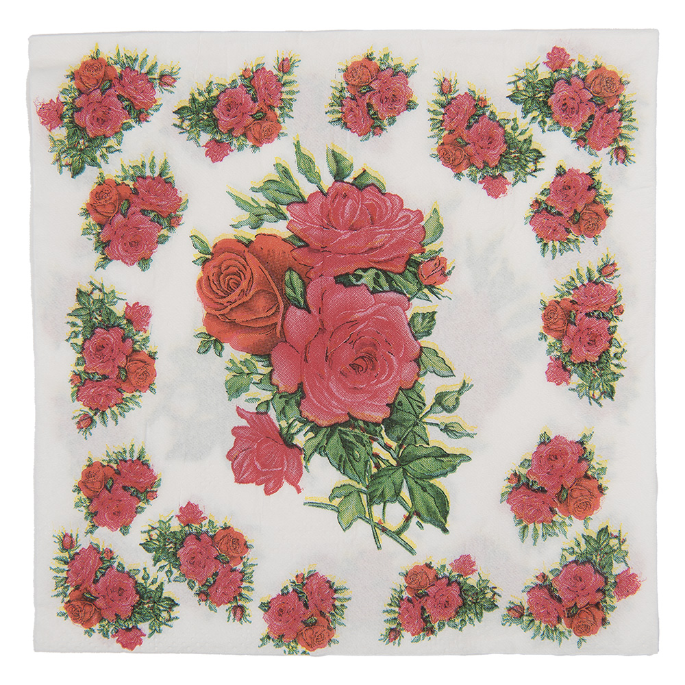 Tovaglioli di carta Bianco Rosso 33x33 cm (20)
