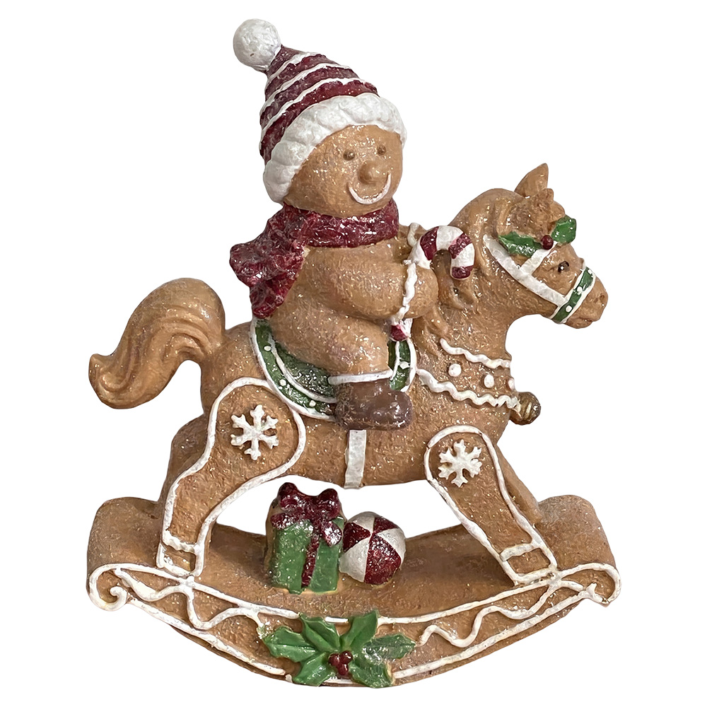 Décoration cheval à bascule Marron Blanc 16x6x19 cm