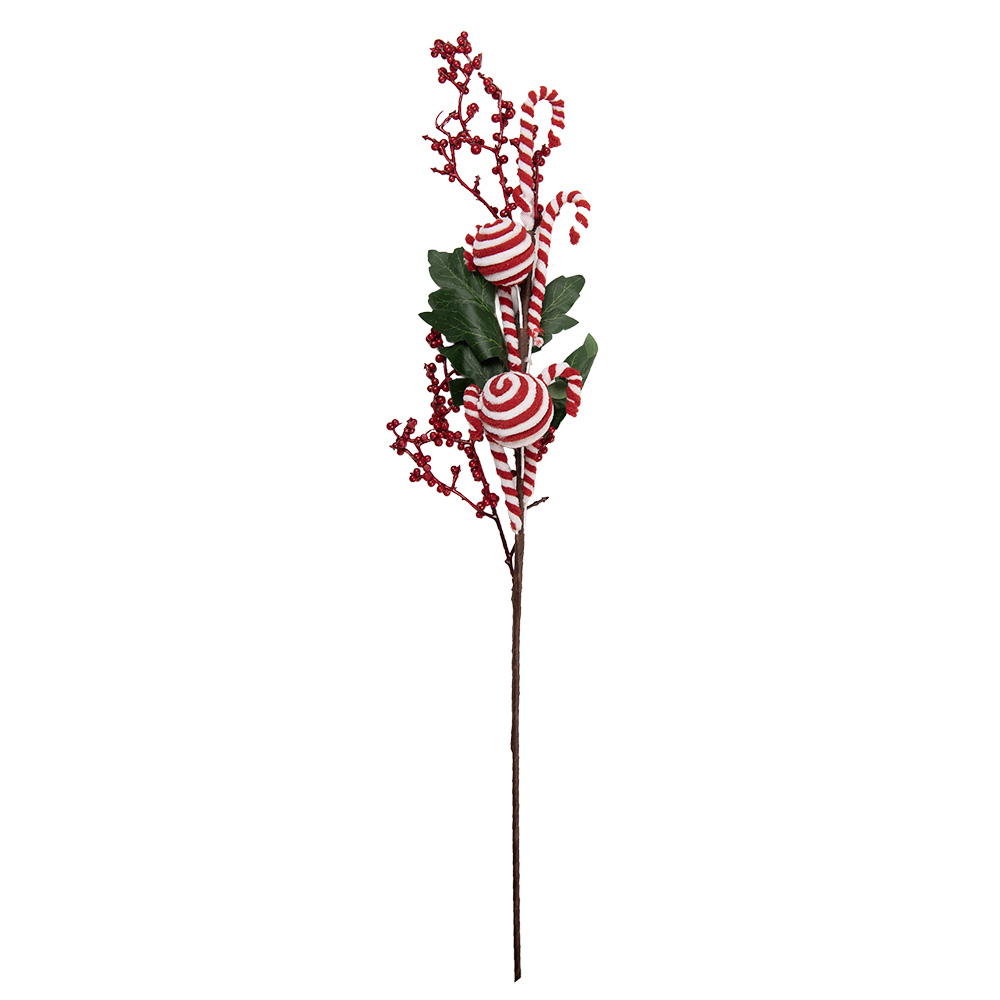 Decorazione Natale Bianco Rosso 11x8x65 cm