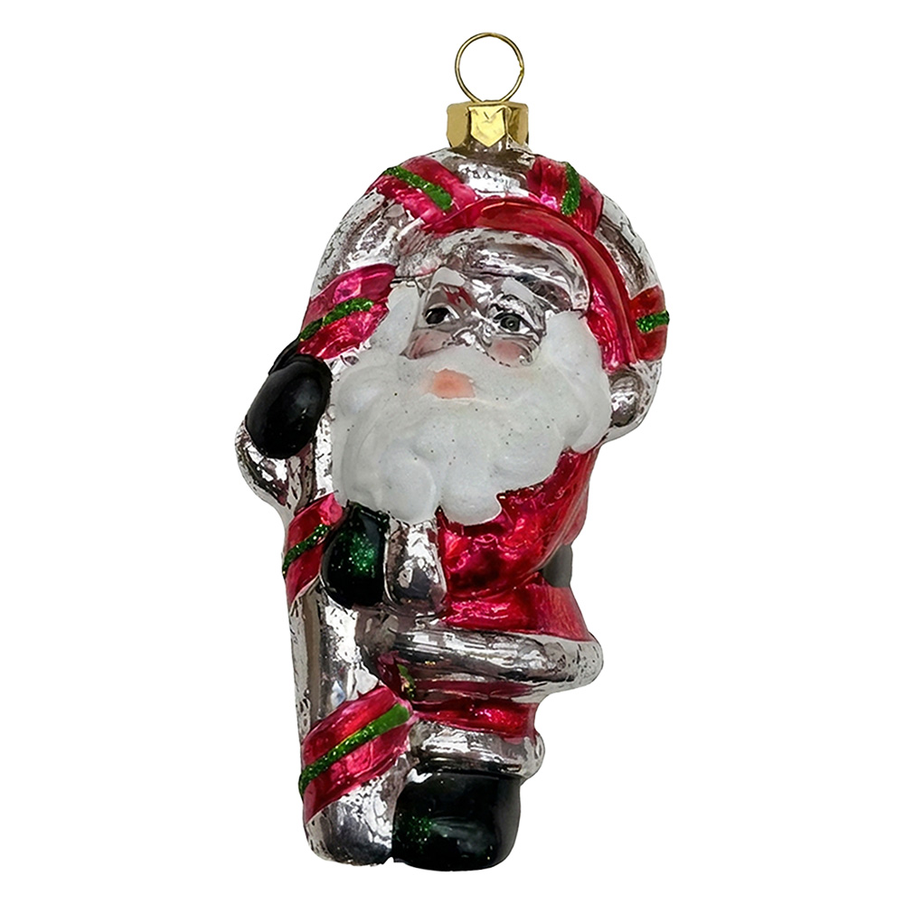 Palla di natale Rosso Color argento 10 cm