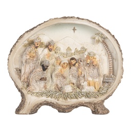 [6PR5919] Decorazione Natalizie Figure del presepe di Natale Marrone Beige 18x4x15 cm