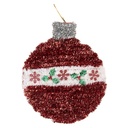 Décoration murale Boule de Noël Rouge Blanc 22x2x26 cm