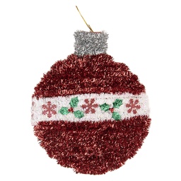 [66620] Decorazione da parete Palla di natale Rosso Bianco 22x2x26 cm