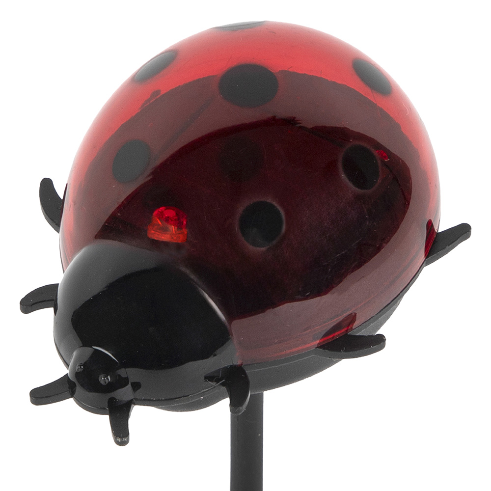 Garden stake ladybird on solar energy Red Black 7x6x14 cm