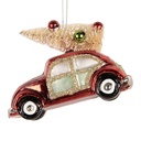 Weihnachtsanhänger Rot Goldfarbig 8x4x6 cm