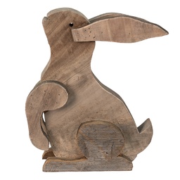 [6H2194] Statua Decorativa Coniglio Marrone 28x11x33 cm