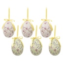 Clayre & Eef Easter ornament set of 6 Egg Ø 7x10 cm Multiple Plastic