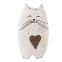 Decoration Cat White Brown 8x6x14 cm