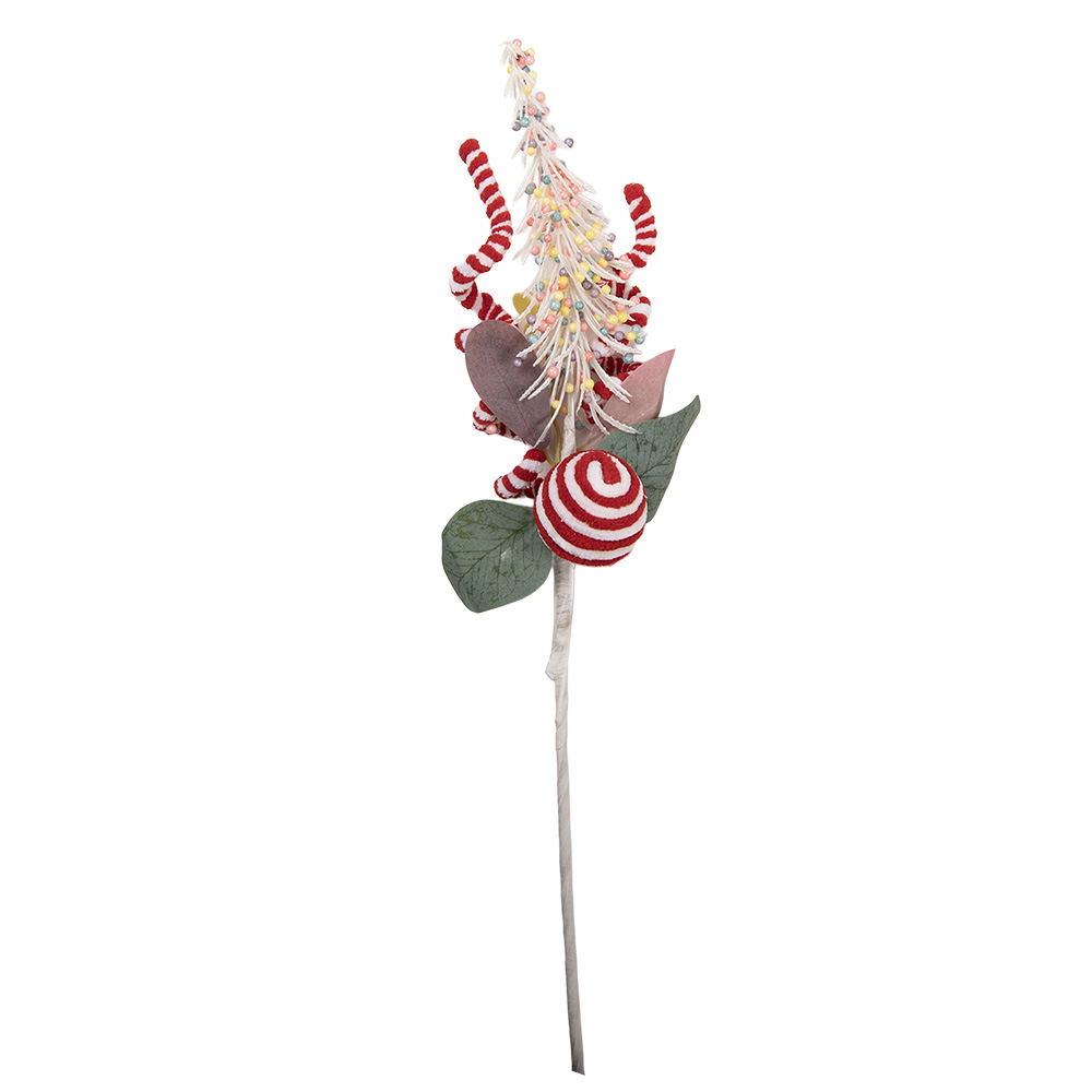 Decorazione Natale Bianco Rosso 9x7x47 cm