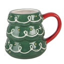 Mug Vert Blanc 13x10x10 cm / 350 ml