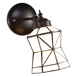 [5LL-6204] Wall Lamp Tiffany Green, White 17x12x23 cm E14/max 1x40W