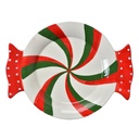 Plat de service Rouge Vert 27x20x3 cm