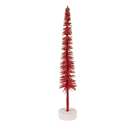 [66315R] Decorazione Albero di Natale Rosso Color oro Ø 5x25 cm