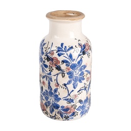 [6CE1928M] Vase Beige Blau Ø 14x26 cm