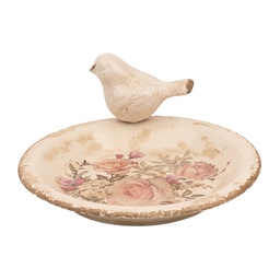 [6CE1949M] Vogelfütterer Beige Rosa Ø 21x10 cm