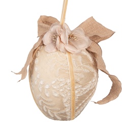 [65952] Pendentif décoratif uf Beige Blanc Ø 11x17 cm