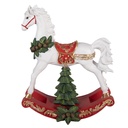 Décoration Cheval à bascule Blanc Rouge 32x12x39 cm