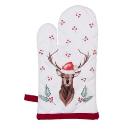 [HCH44K] Guanto Forno Bambino Bianco, Rosso 12x21 cm