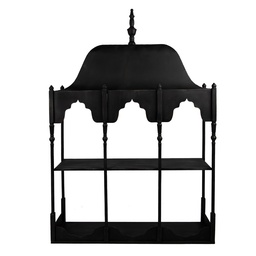 [5Y1388] Wall Rack Black Brown 102x25x157 cm