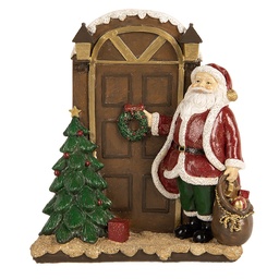 [6PR5670] Décoration de Noël Père Noël Rouge Marron 18x7x20 cm