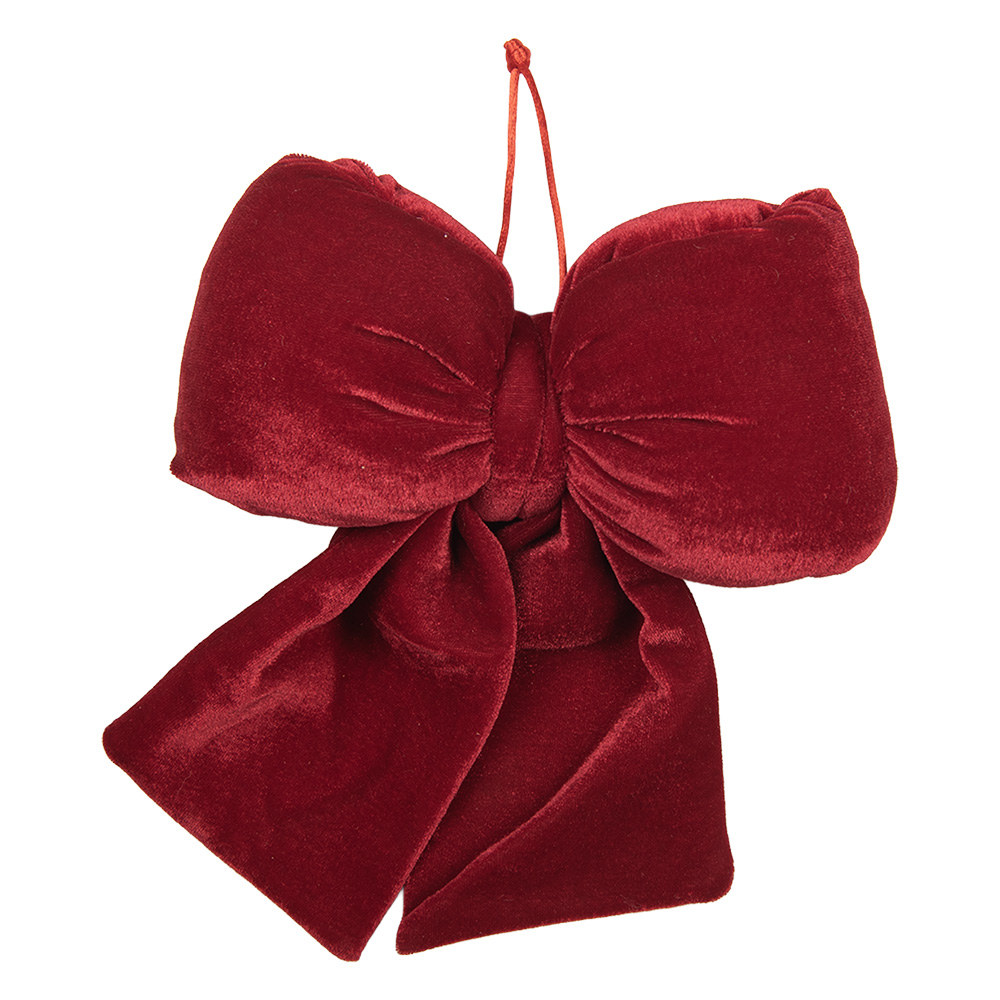 Clayre & Eef Decoratie Strik 18x10x20 cm Rood Synthetisch