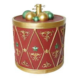 [6MG0204] Support d'arbre de Noël Rouge Couleur or Ø 37x41 cm