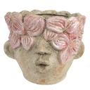 Vaso Porta Pianta Beige Rosa 19x18x15 cm