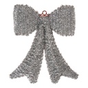 Decorazione pendente Fiocco Color argento Marrone 35x4x42 cm