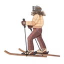 Dekoration Skifahrer Braun Beige 31x3x27 cm